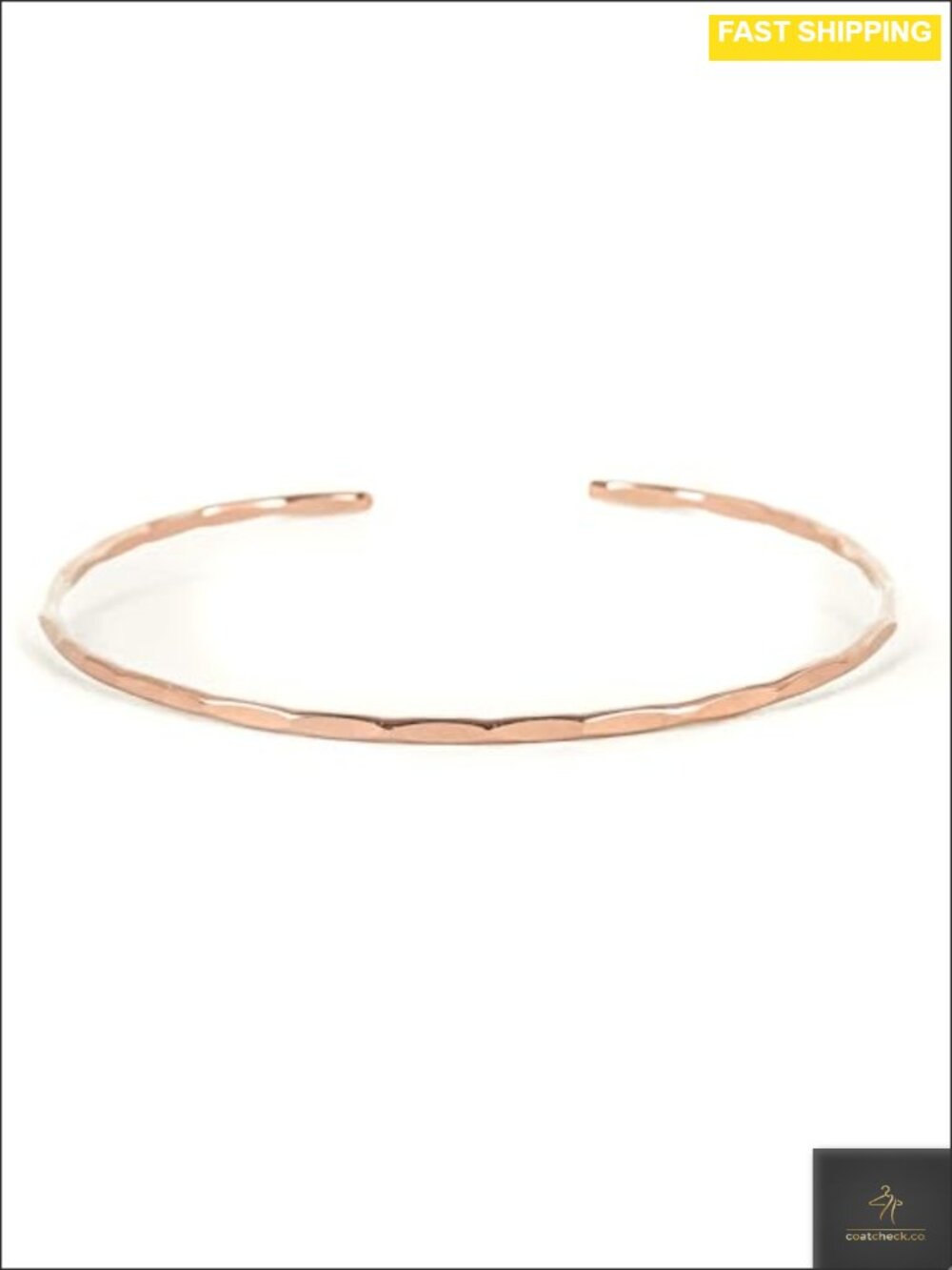 Handmade Thin Hammered Cuff Bracelet 14K Rose Gold Filled Women